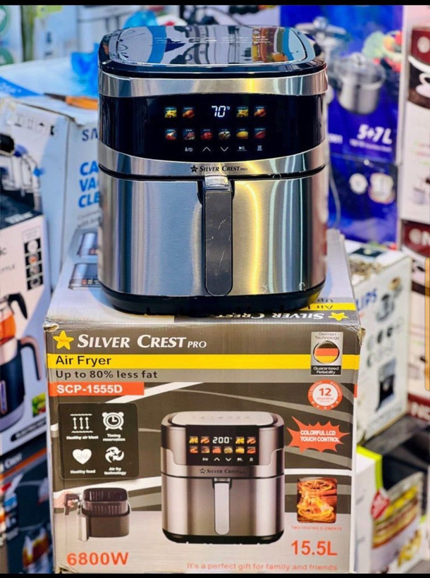 🔥سرخ کن سیلور کرستSlLVER CREST PRO🔥 کد:1555D ظرفیت :15,8لیتر-دوالمنت✔️ توانمصرفی:6800W-سبد دار✨ منو رنگی دارای 10برنامه پخت متفاوت✔️ مناسبخانوادهیامهمانی✅ سرخکردنبا90%چربیکمتربدونافتطعم ق